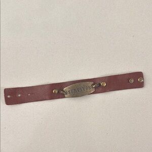 Brown Leather Bracelet with Gold Accents